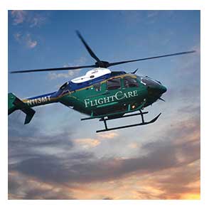 FlightCare helicopter in flight